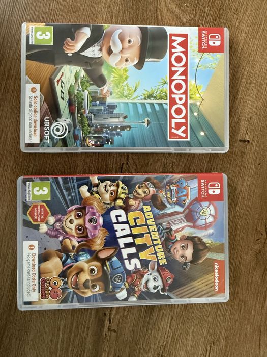 Puste pudełka Nintendo Switch – Monopoly / Psi Patrol (Paw Patrol)