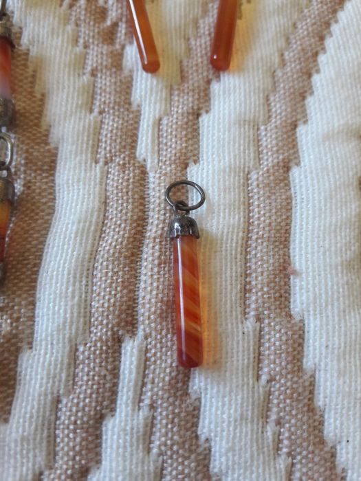 NOVO, Conjunto  colar pulseira brinco pendente em pedra