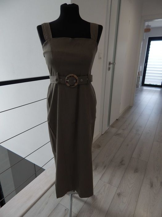 Sukienka letnia midi khaki rozm. 36/S