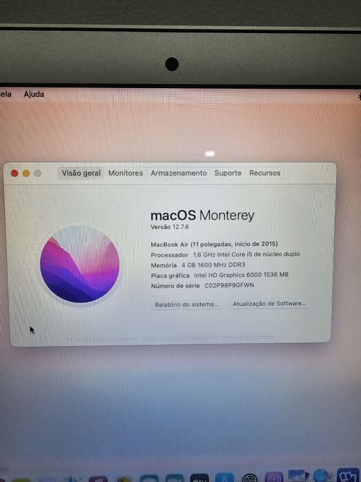 MacBook Air 11” (Início 2015) – Totalmente funcional + carregador orig