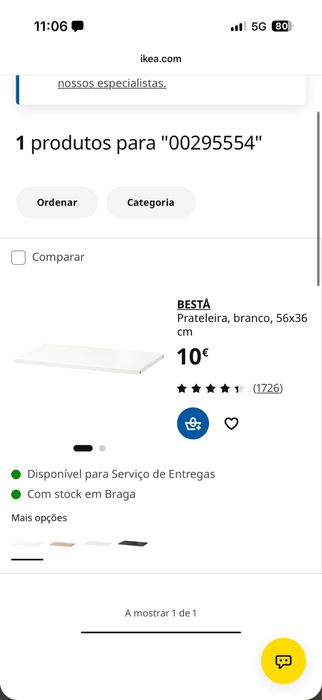 3 Prateleiras Ikea Besta, brancas