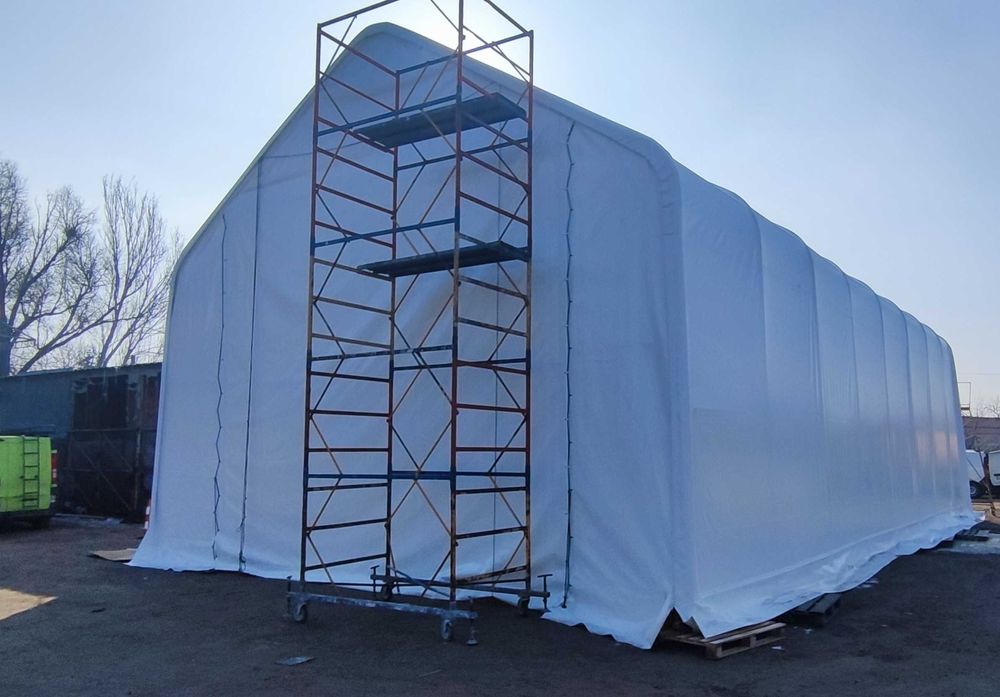 Промисловий тентовий ПВХ ангар від виробника 16.6х9.2х6.5 м | Для ремонту та зберігання техніки та вантажівок | Високі стіни, швидкий монтаж