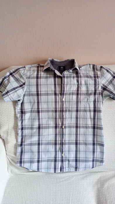 Koszula na krótki rękaw w kratę XL, nowa