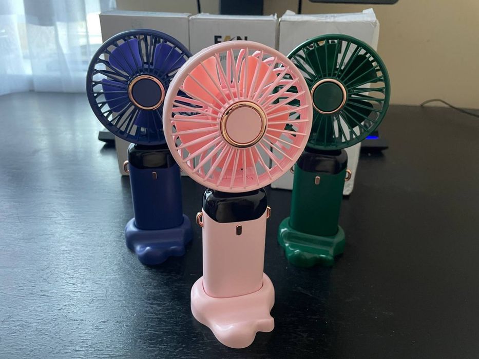 Вентилятор ручний портативний акумуляторний 5 швидкостей