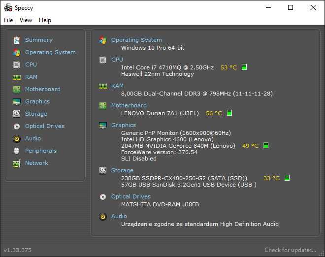 Laptop Lenovo IdeaPad Z710