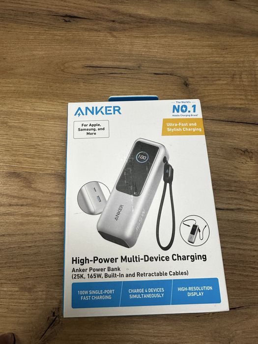 Anker power 25000 mAh 165W PD Built-In Double USB-C Cables