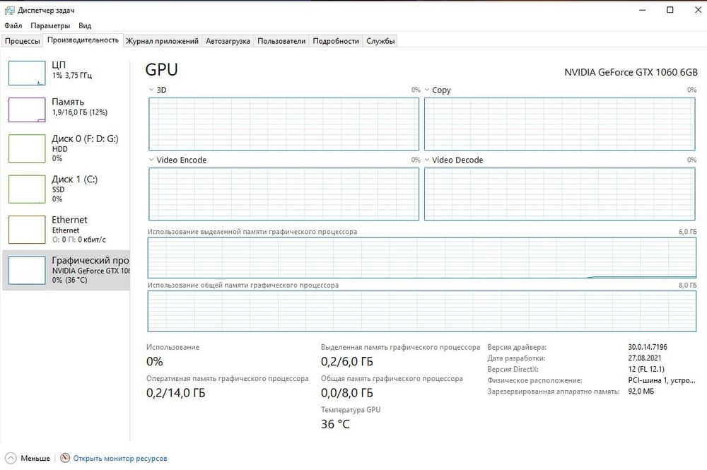 Пк для игр, GTX 1060 6gb