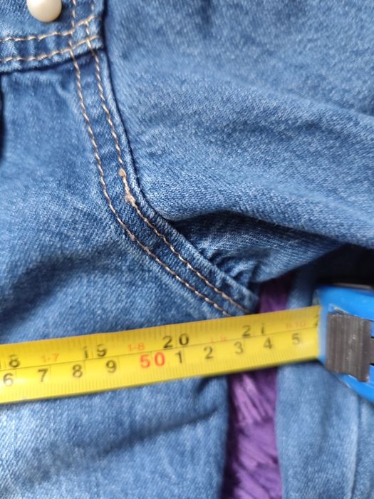 Jeansowa dłuższą katana z perełkami L