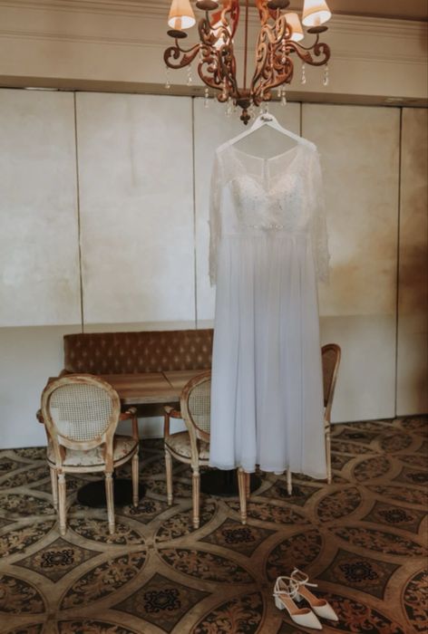 Suknia ślubna sukienka suknie slubne tiul A dekolt v