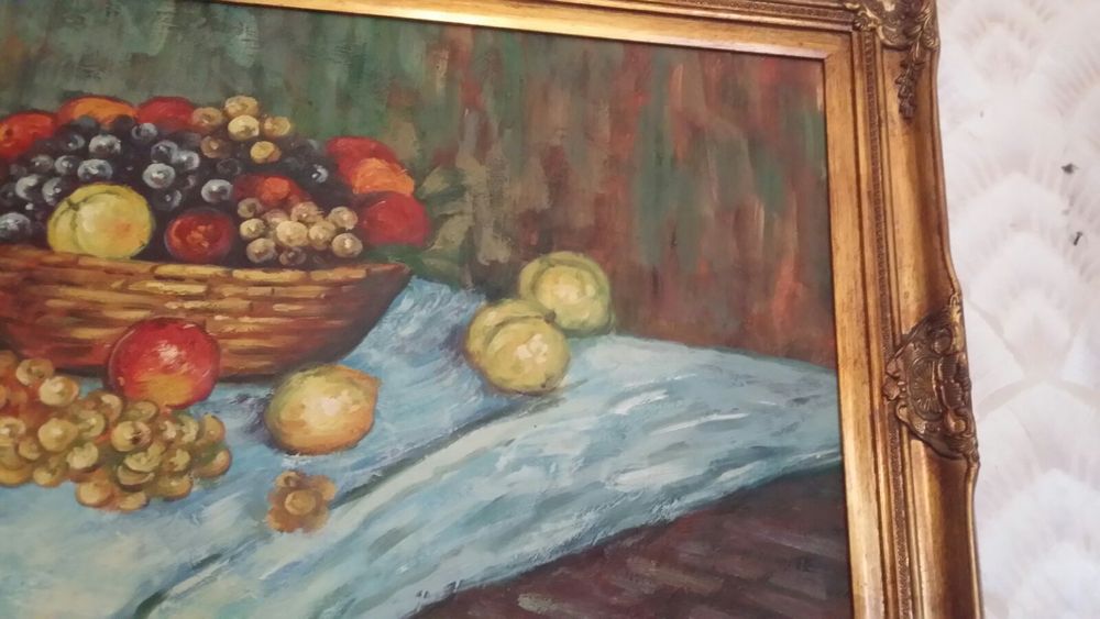 Большая картина,в шикарной раме,Натюрморт, холст/масло,размер 108/78