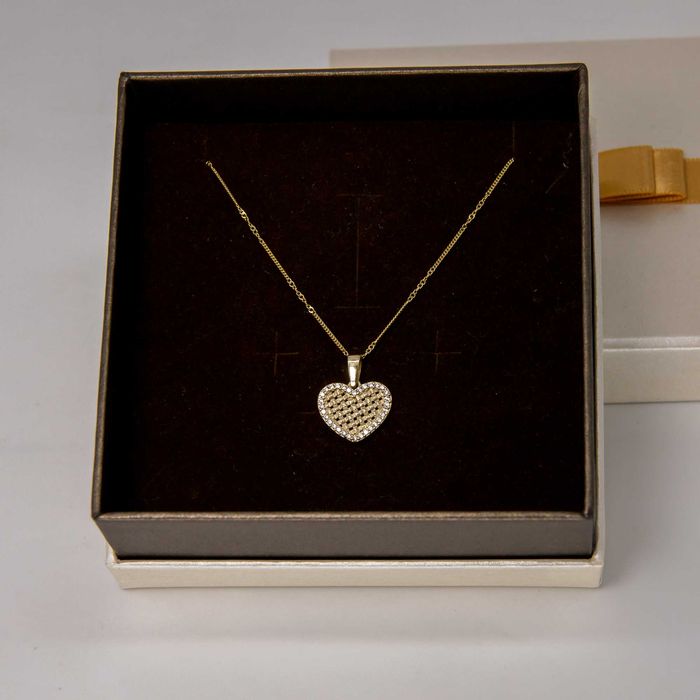 Złoty zestaw 585 łańcuszek plus zawieszka Serce 2,43 gram 45cm NOWY