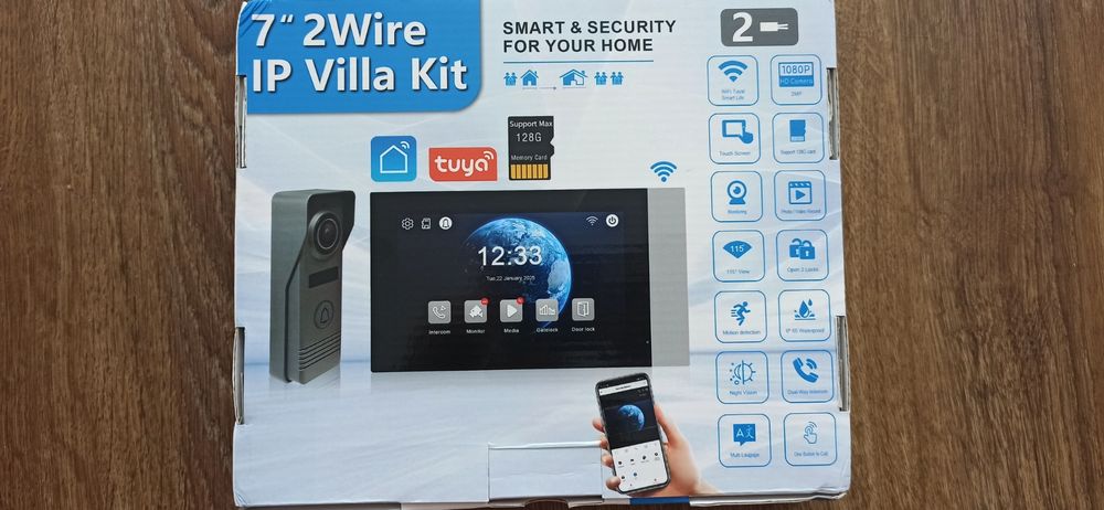 Відео домофон 7" дюймів  Tuya інтерком дзвінок  ip-камера