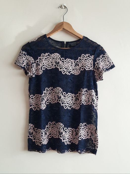 Koronkowy t-shirt z krótkim rękawem Reserved 34/XS, jak nowy!
