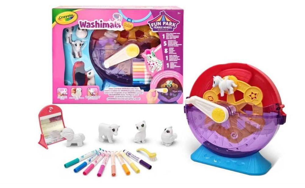 NOWY zestaw Crayola Washimals Diabelski Młyn mazaki zmywalne zwierzęta