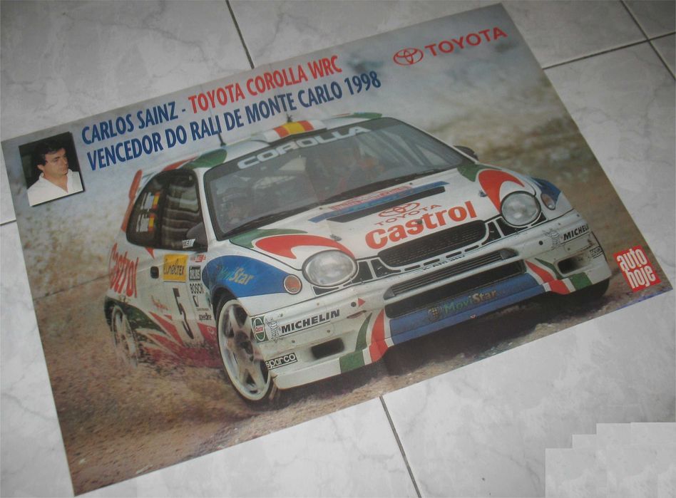Poster - Toyota Corolla WRC - Vencedor Monte Carlo 1998 - Carlos Sainz