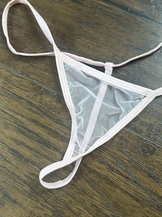 Różowe stringi Xs/S pink majtki siatka siateczka