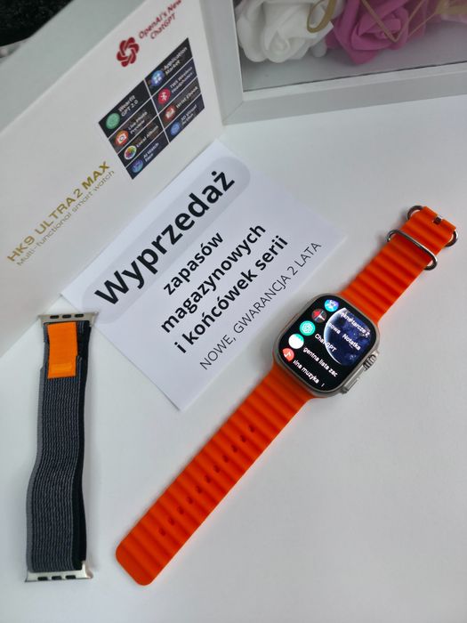 Smartwatch HK Ultra Max – AMOLED 2,12", połączenia Bluetooth, nowy