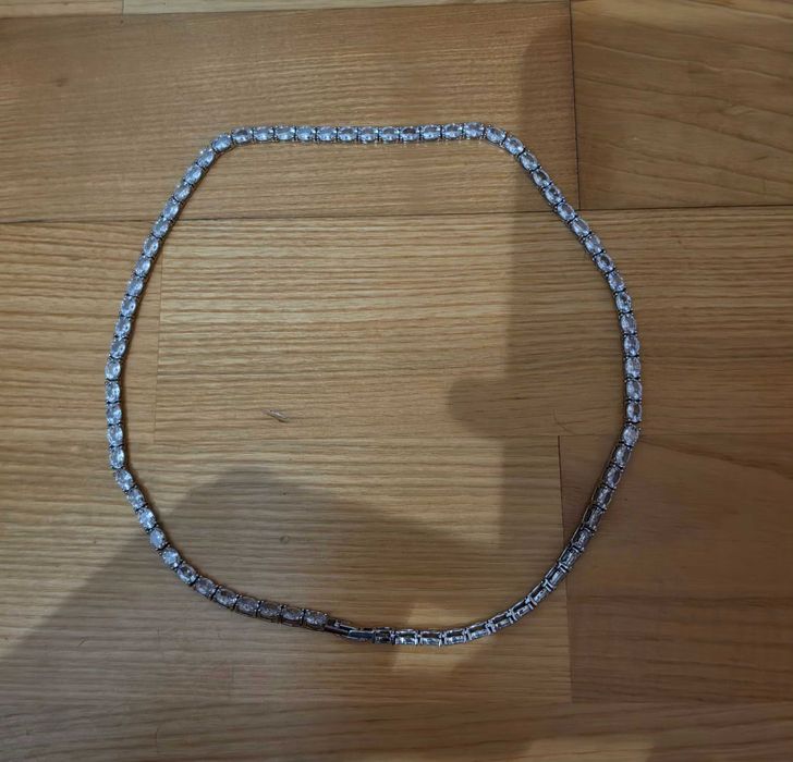 Łańcuszek tenisowy HELLOICE 4mm w kolorze białego złota