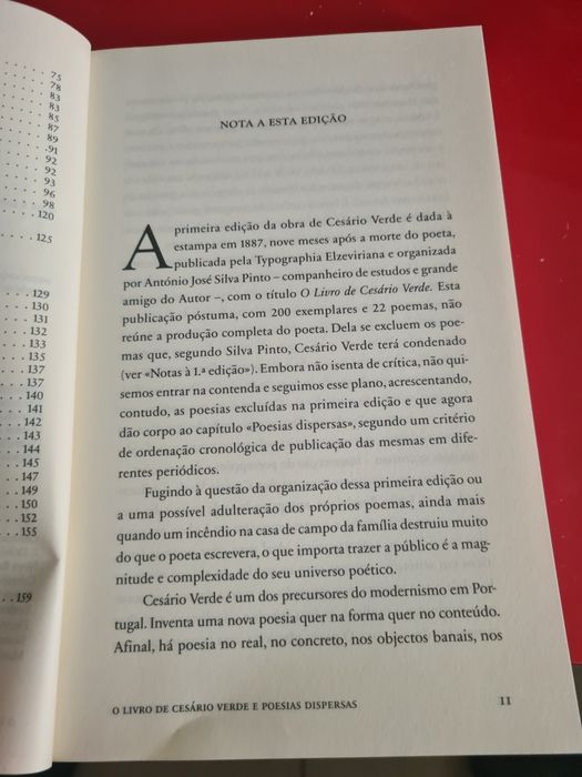 O livro de Cesário Verde e poesias dispersas