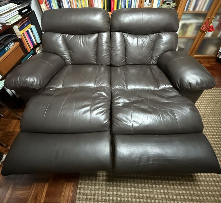 Sofás duo em pele sintetica castanha chocolate