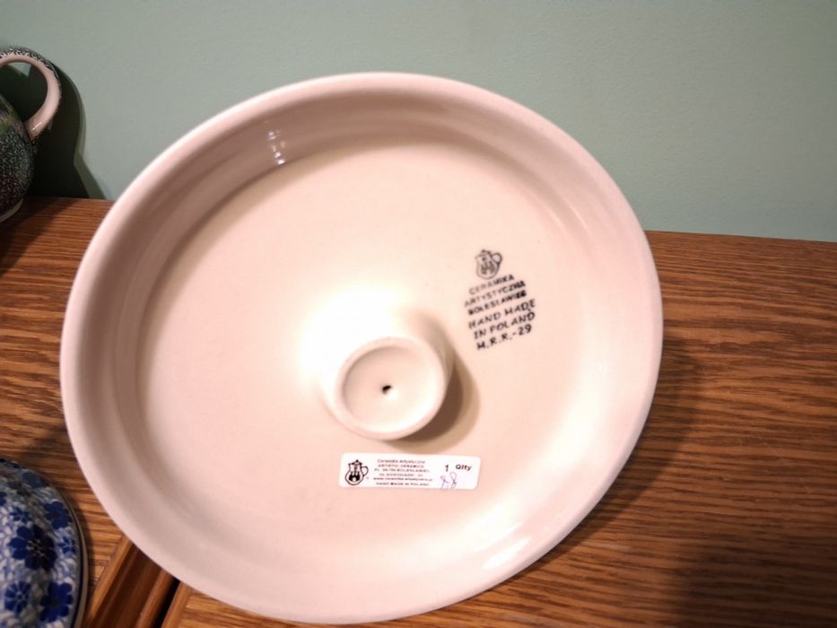 Stojak 33cm na reczniki z otworem 5cm GAT1 Ceramika Art. Boleslawiec