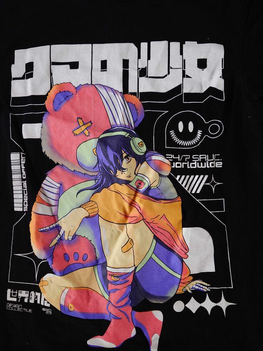 Cropp r. XS / t-shirt z motywem mangi