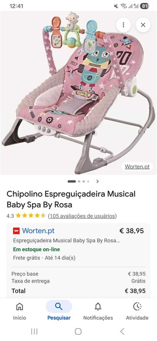Espreguiçadeira Musical Bebé