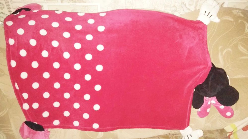 Плед покрывало детское Микки Маус в горох девочке