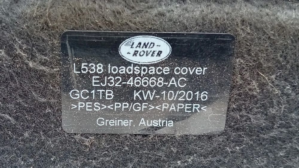 Chapeleira / tampo da mala LAND ROVER Range Rover Evoque (L538)
