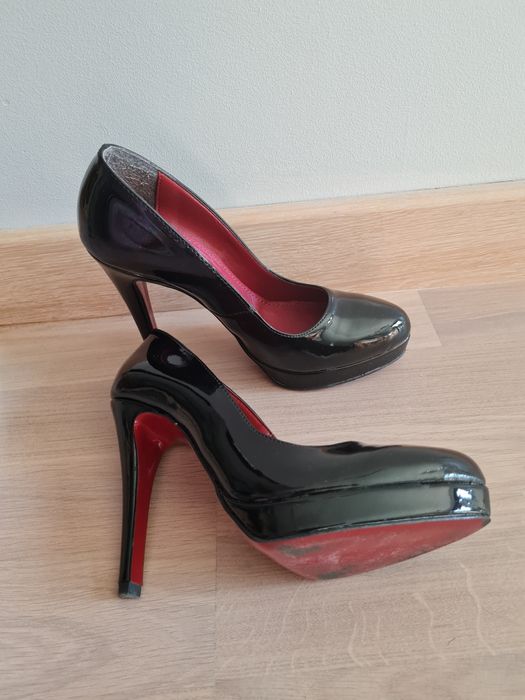 Buty szpilki czarne lakierowane prima moda  moda 36