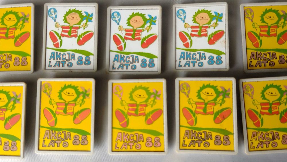 PRL- Stare Przypinki - Akcja Lato '88 - ZESTAW  10 szt