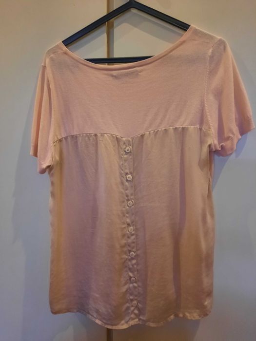 Blusa malha e seda Massimo Dutti