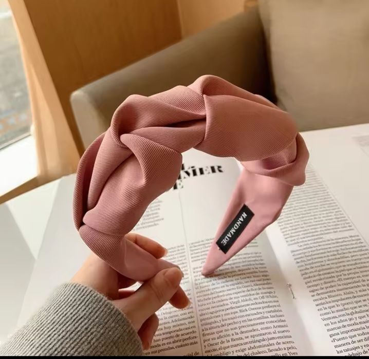 Opaski na włosy szerokie z marszczeniem mix kolorów do wyboru