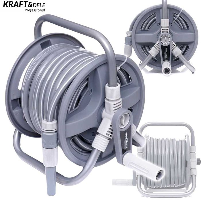KRAFT&DELE Wąż Stojak Ogrodowy Zwijany Na Bębnie 40m + 2m 3/4" KD2080