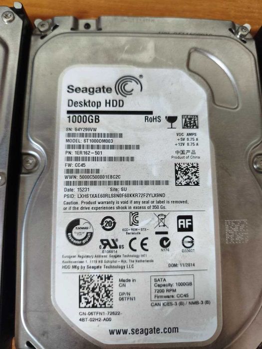 Продам жосткие диски HDD 500gb, HDD 1tb,HDD 1 tb