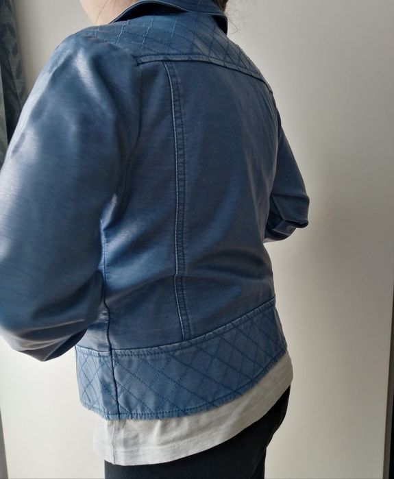 Kurtka 146 ramoneska eko skóra niebieska