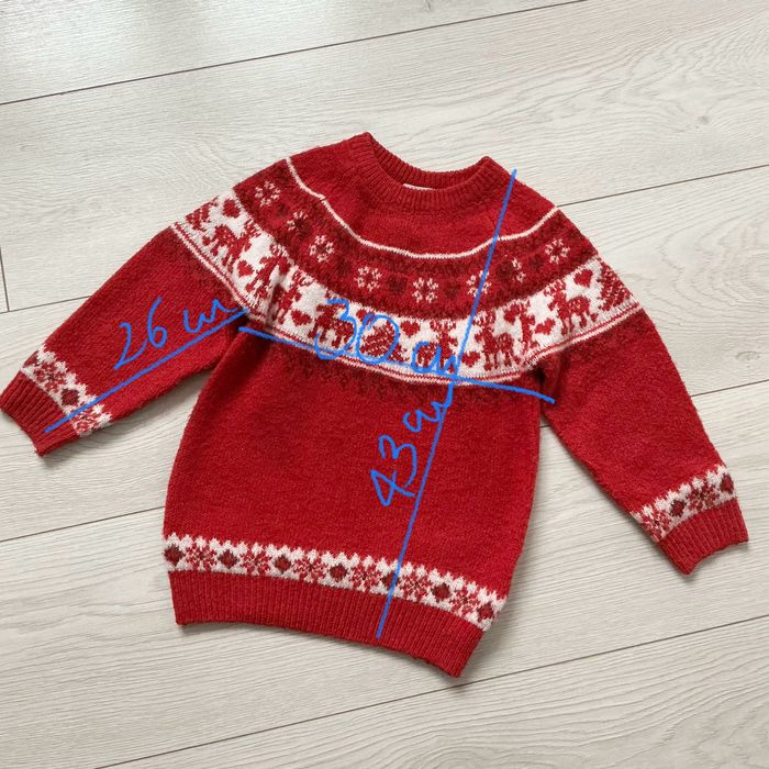 Sweter swiateczny dla dziewczynki 98 czerwony
