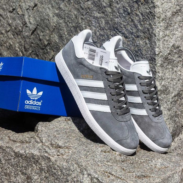 (1452) Чоловічі кросівки кеди Adidas Gazelle сірі (36-45)