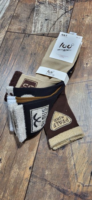 Komplet skarpet 5 par damskie bawełna premium Miękkie logo uni 39-42