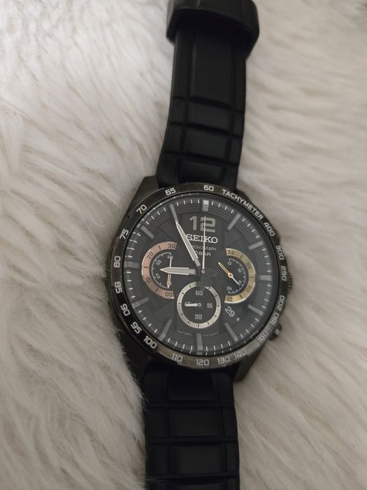 Seiko Mens Analogue Quartz Watch with Silicone Strap SSB349P1