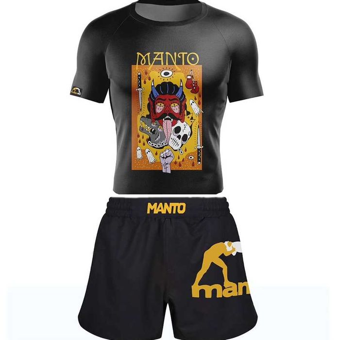 Комплект 2 в 1 Рашгард + Шорты Manto, Pitbull (мма/бжж/Кроссфит)