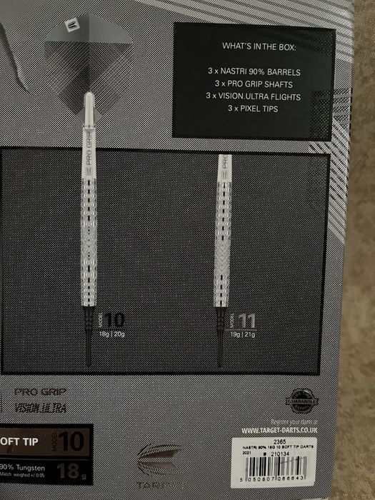 Профессиональные дротики для дартса Target Soft Tip (90% Вольфрам, 18г)