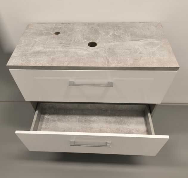 Szafka łazienkowa na nóżkach pod umywalkę beton biały lakier