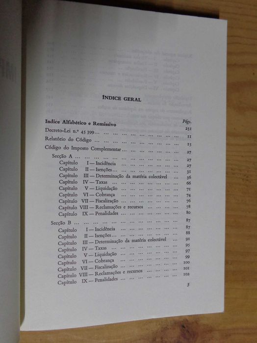 Livro – Código de Imposto Complementar
