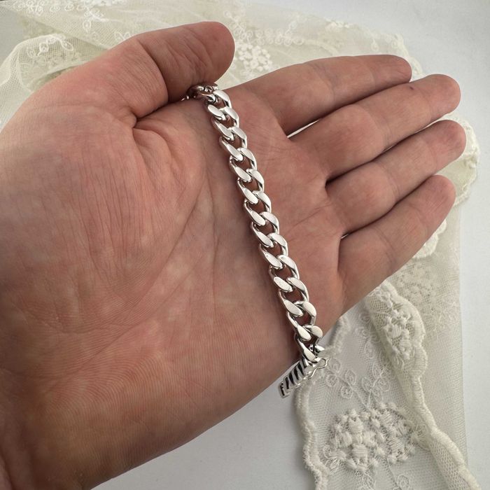 Srebrna Bransoletka 925 Pancerka Gruba Masywna 32.12G Dł: 19CM | Odnowiona (S)