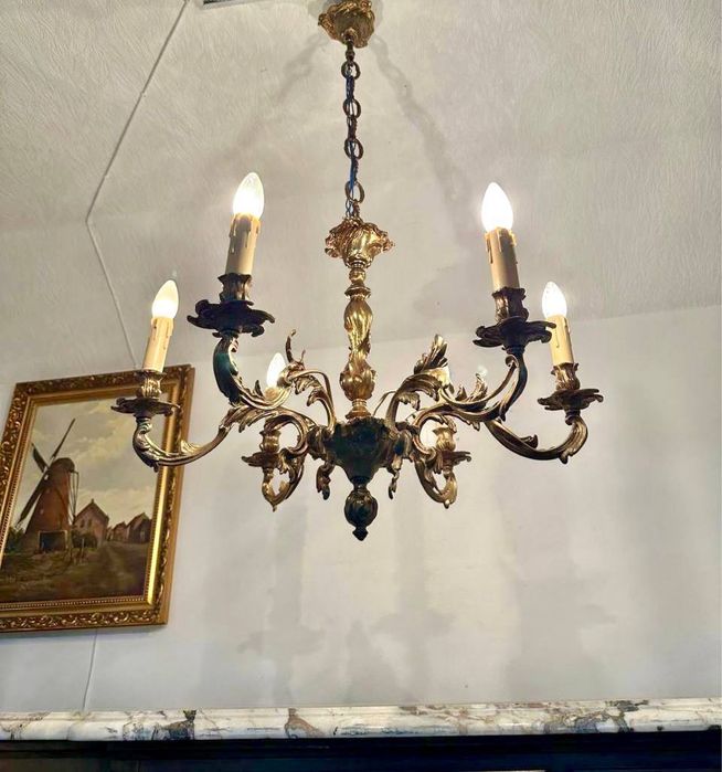 Люстра бронзова на 6 ламп 7463