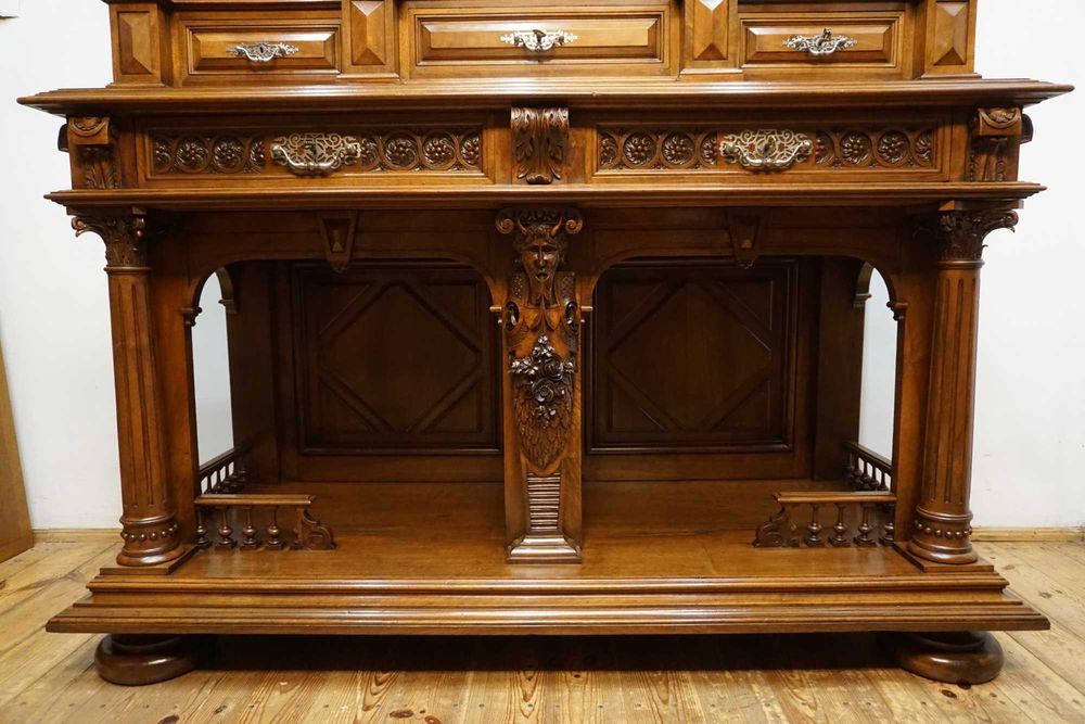 Stary Pałacowy Kabinet – Kredens Neorenesans Francja Figura Diabła