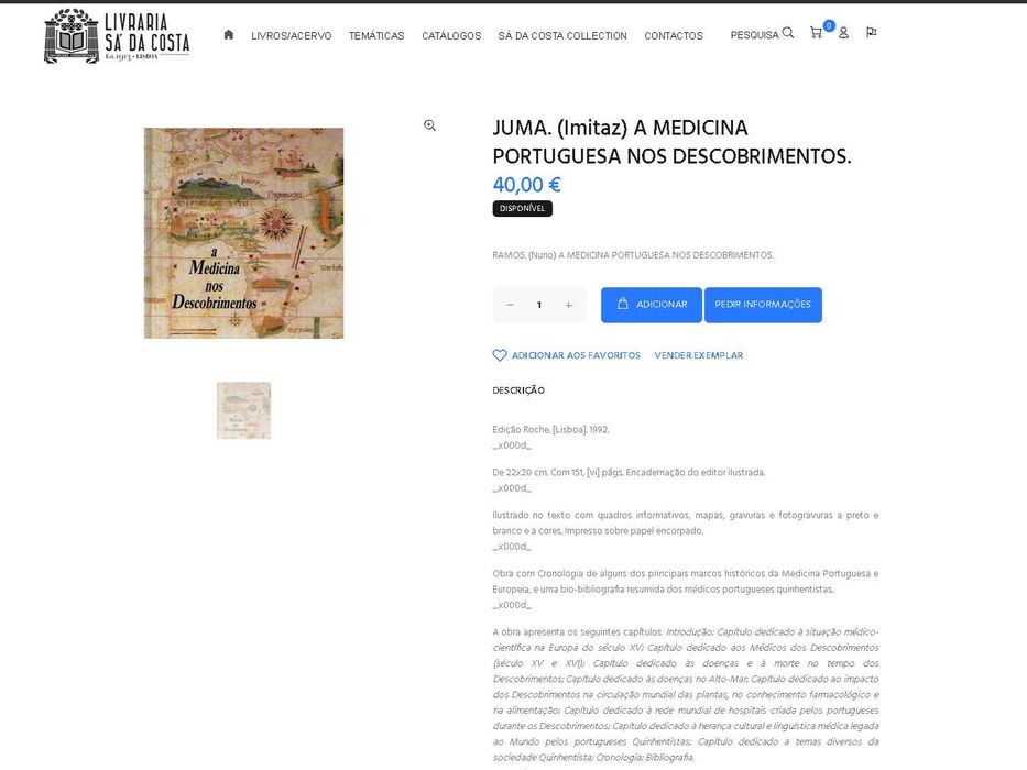 A medicina portuguesa nos descobrimentos de Imitaz Juma, ROCHE 1992