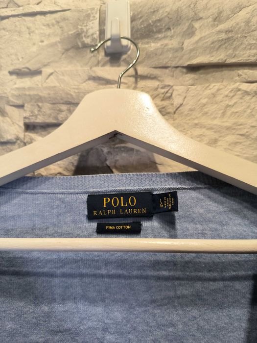 Sweter Polo Ralph Lauren Serek Bawełniany Jasnoniebieski Pima Cotton L