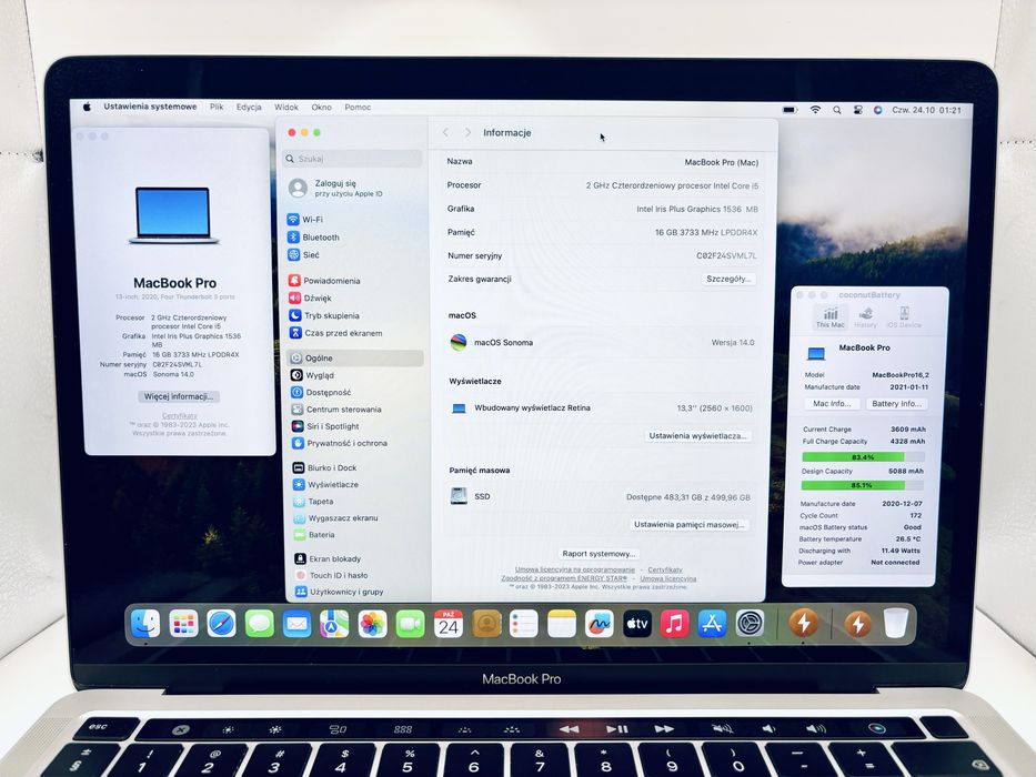 MacBook Pro 13” Retina M1 16/512GB Sequoia! Raty! Gwarancja